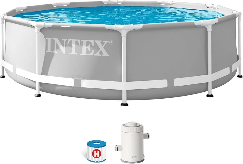 Intex ▫️ 26702NP - Piscina desmontável redonda Prism Frame 305x76 cm com purificador