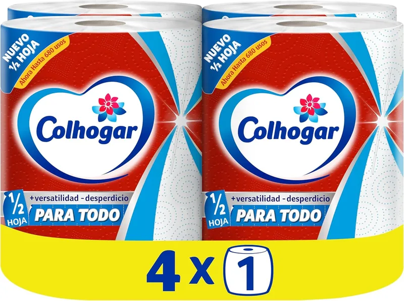 Colhogar ▫️ Paratodo Jumbo x4 - Nova Opção de Meia Folha - DURAÇÃO DUPLA - 4 Rolos - 2720 Utilizações (4x1)