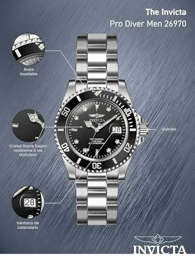 INVICTA ▫️ Relógio de quartzo para homem Pro Diver em aço inoxidável - 40 mm 5