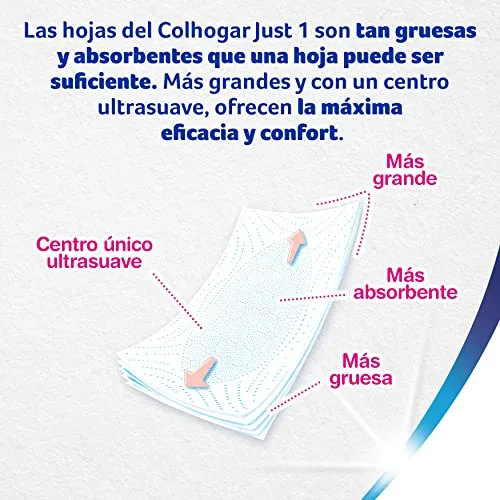 Colhogar ▫️ Just 1 x 42 - Papel higiénico extra absorvente - Embalagem com 6 rolos - Papel higiénico de 5 camadas - Ultra suave para o máximo conforto - Branco (7x6) 2
