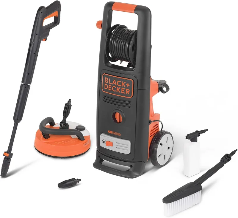 Black+Decker ▫️ Máquina de Limpeza de Alta Pressão BXPW2200PE com Patio Cleaner e Escova Fixa (2200 W, 150 bar, 440 l/h)