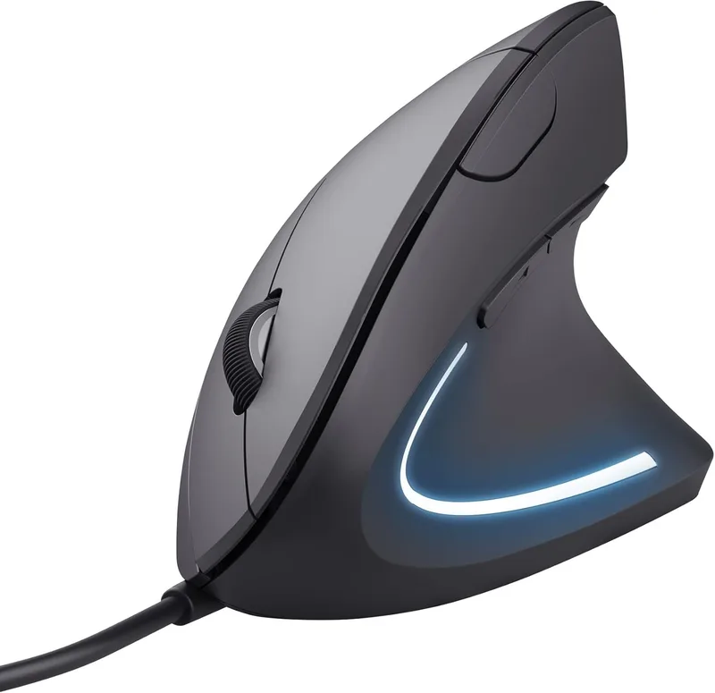 Trust ▫️ Rato Vertical Ergonómico Verto com Cabo USB, Preto