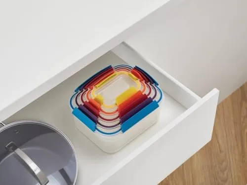 Joseph Joseph ▫️ Nest Lock - Conjunto de 5 recipientes de plástico para alimentos, herméticos, lancheiras, arrumação de cozinha, multicoloridos 3
