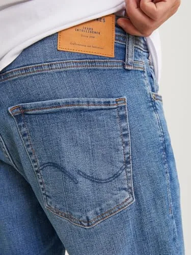 JACK & JONES ▫️ Calças de ganga slim fit de cintura baixa, estilo 5 bolsos, calças de ganga casuais para homem (Reino Unido), cintura 28 a 36 6