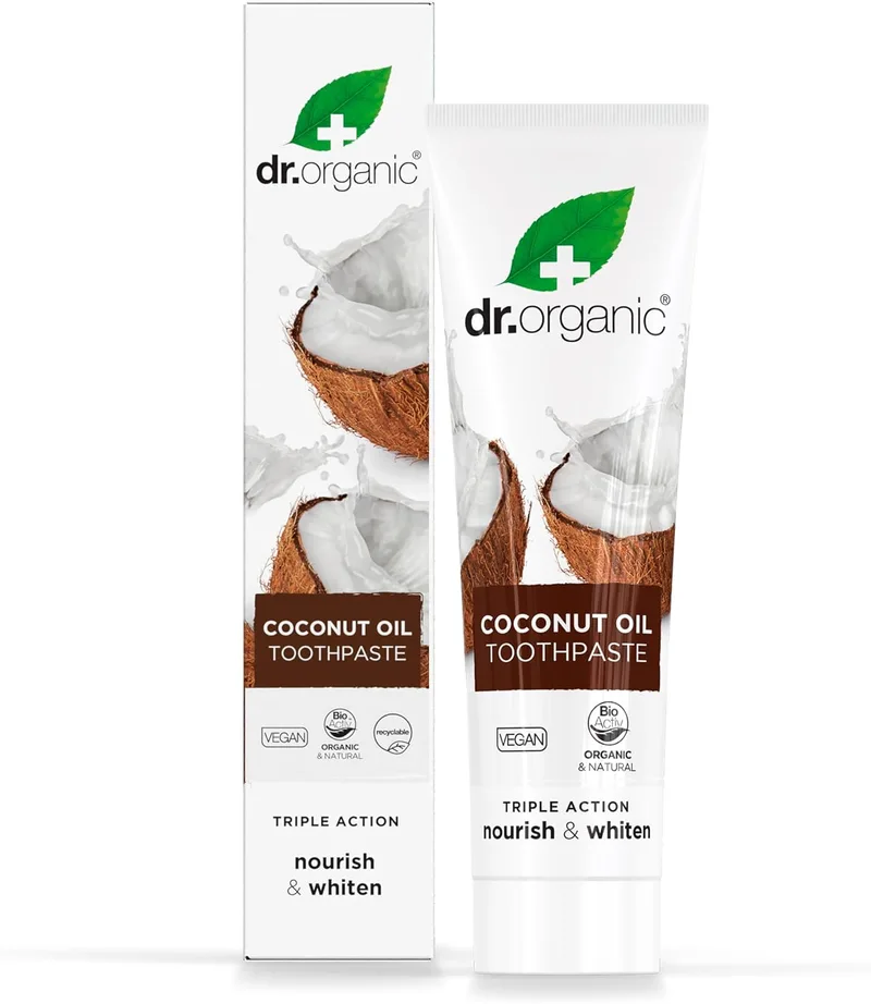Dr.Organic ▫️ Pasta de dentes branqueadora com óleo de coco