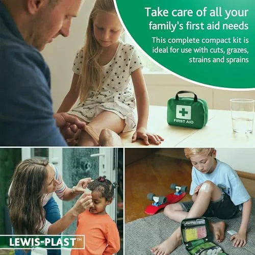 Reliance Medical ▫️ LEWIS-PLAST Kit completo de primeiros socorros com 90 peças para primeiros socorros ao ar livre – kit em conformidade com as normas europeias 3