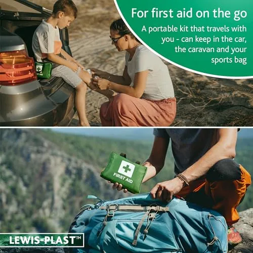 Reliance Medical ▫️ LEWIS-PLAST Kit completo de primeiros socorros com 90 peças para primeiros socorros ao ar livre – kit em conformidade com as normas europeias 4