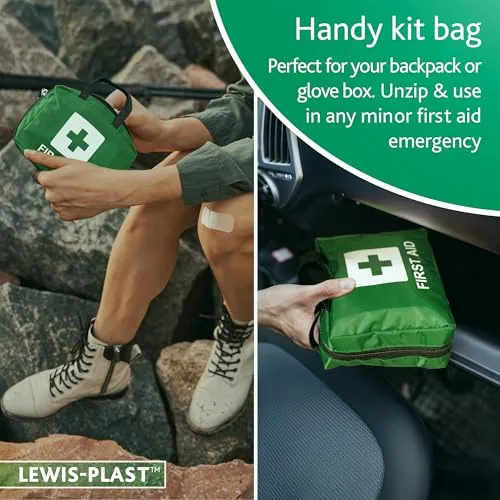 Reliance Medical ▫️ LEWIS-PLAST Kit completo de primeiros socorros com 90 peças para primeiros socorros ao ar livre – kit em conformidade com as normas europeias 6