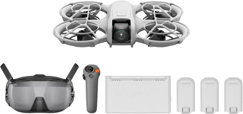 DJI ▫️ Pacote Neo Motion Vuela Más, mini-drone com câmara 4K UHD para adultos | Drone de 135 g que voa sozinho e te segue, descolagem a partir da mão, acompanhamento do alvo, QuickShot, com RC-N3 e 3 baterias