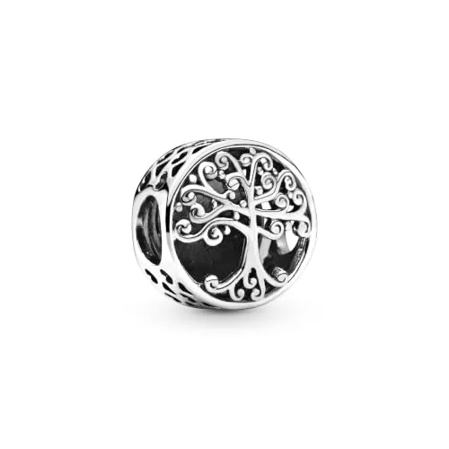 PANDORA ▫️ Pulseira Moments para mulher com pingente em prata de lei com motivo perfurado «Family Roots» 2