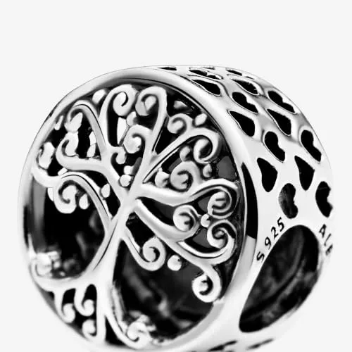 PANDORA ▫️ Pulseira Moments para mulher com pingente em prata de lei com motivo perfurado «Family Roots» 7