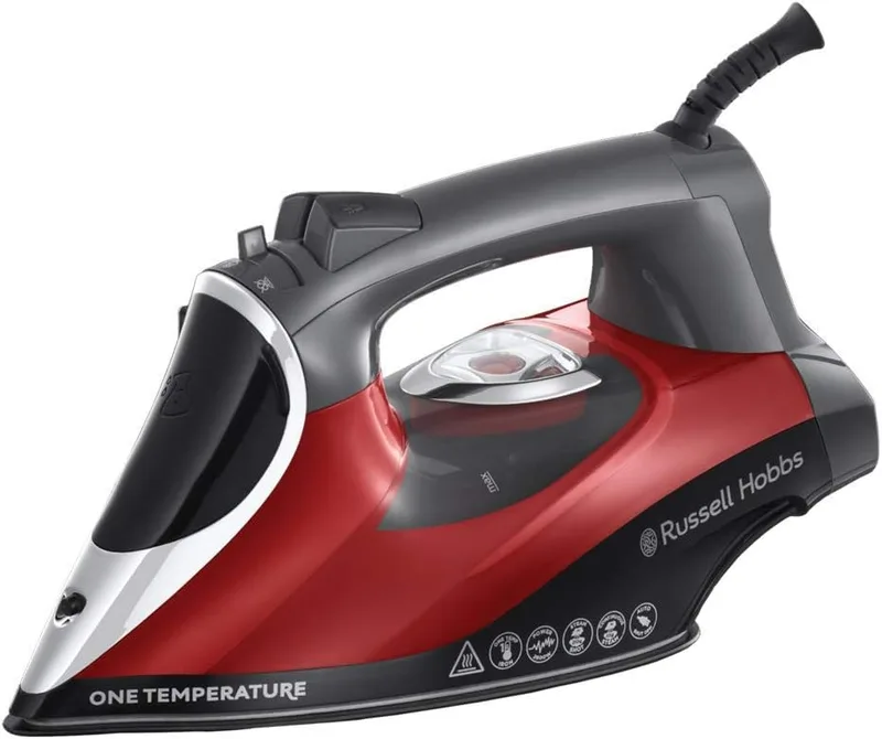 Russell Hobbs ▫️ 25090-56 Ferro a vapor, cor vermelho/preto