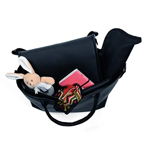 Chicco ▫️ Bag in Bag: Bolsa organizadora com trocador e mini-bolsa em couro sintético, cor preta (Pure Black) 5