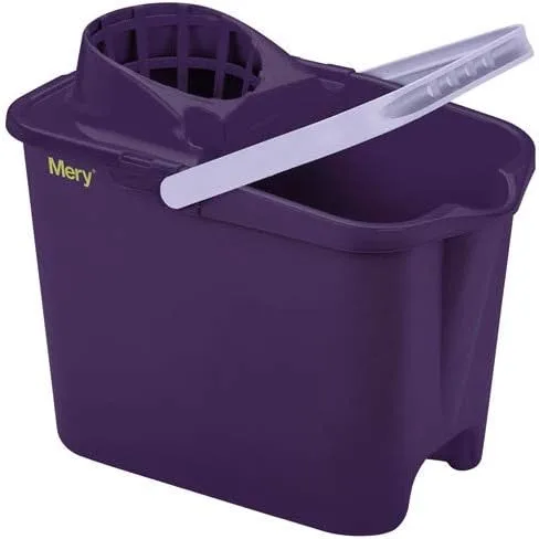 Mery ▫️ Balde com escorredor | Balde para esfregar | Polipropileno | 14 litros | Roxo | Dimensões: 31 x 25,5 x 39 cm