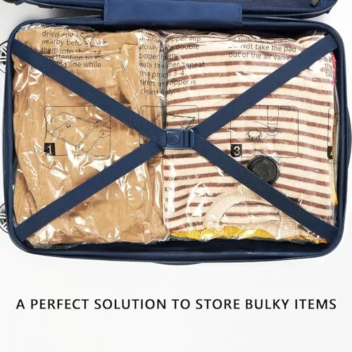 SUOCO ▫️ Sacos de vácuo para roupa com bomba, 4 XL/4 Grandes, sacos de armazenamento a vácuo para roupa de cama, viagens e mudanças 6