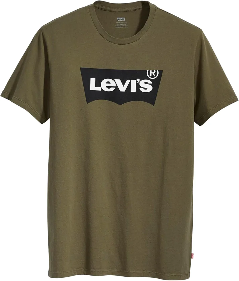 Levi's ▫️ Camisola de gola redonda com estampado para homem, tamanho L, com logótipo «Batwing»