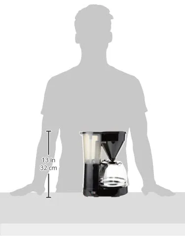 Melitta ▫️ Easy II 1023-02 - Máquina de café por gotejamento com jarro de vidro e porta-filtros laváveis na máquina de lavar louça, máquina de café com filtro antigotejamento, máquina de café para até 10 chávenas, 1,25 L, preta 2
