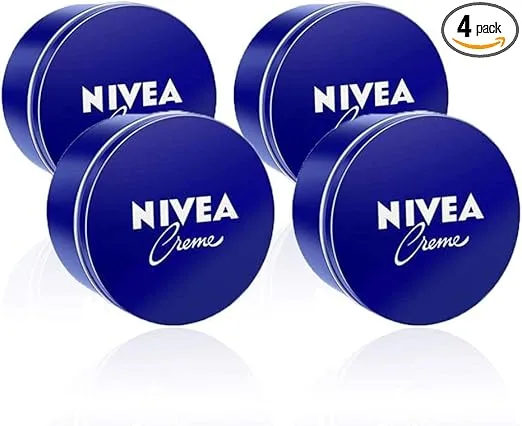 NIVEA ▫️ Creme - Creme Hidratante Corpo e Rosto - Hidratação Intensiva - Creme Universal e Polivalente para Toda a Família - Pele Suave e Hidratada - Uso Diário - Todos os Tipos de Pele - Embalagem de 4x 400 ml