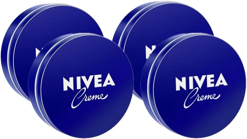 NIVEA ▫️ Creme - Creme Hidratante para o Corpo e o Rosto - Hidratação Intensiva - Creme Universal, Multiusos para Toda a Família - Pele Suave e Hidratada - Uso Diário - Todos os Tipos de Pele - Embalagem de 4 x 75 ml