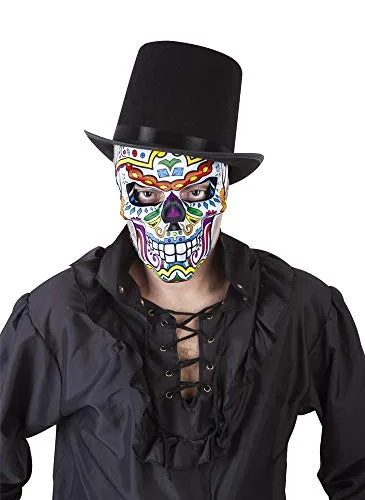 Rubies ▫️ Máscara Katrin Skull para adultos, Máscara de Esqueleto do Dia dos Mortos, Oficial para o Halloween, Carnaval e Festas 2