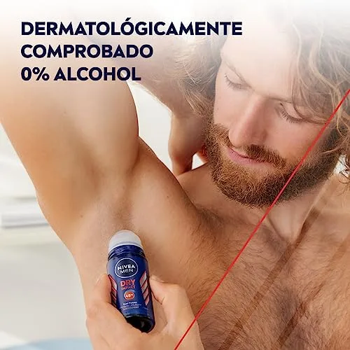 NIVEA ▫️ MEN Dry Impact - Desodorizante antitranspirante para homem em roll-on - 72 horas de proteção fiável contra o suor - Sem álcool - Com 2 ingredientes ativos antibacterianos - Para todos os tipos de pele - Embalagem de 6 x 50 ml 4