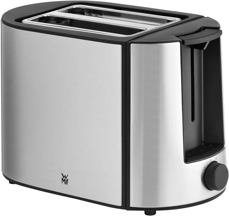 WMF ▫️ Bueno Pro Torradeira de duas ranhuras com acessório para pão de forma, 2 fatias, 6 níveis de douradura, 870 W, aço inoxidável mate