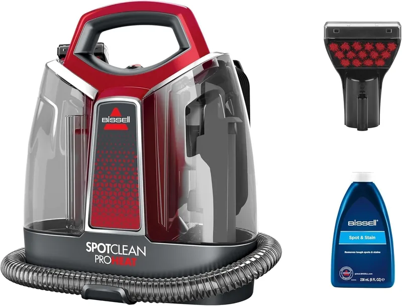 BISSELL SpotClean ProHeat, Aspirador de água para estofos, Aspirador com tecnologia HeatWave, Aspirador líquido para alcatifas, estofos, sofás, carros e muito mais, Motor potente de 330 W, 36988