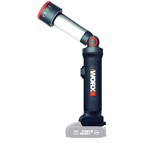 WORX ▫️ WX027.9 Lanterna LED 4 em 1 de 20 V (sem bateria), alcance de 80 m, cabeça giratória ±72°, funções de lanterna, foco de 360°, lâmpada e sinal de SOS 4
