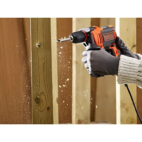 Black+Decker ▫️ 710 W, berbequim de percussão com fio de alto rendimento, 0-2800 RPM, com 4 brocas e caixa de acessórios, BEH710K-QS 4