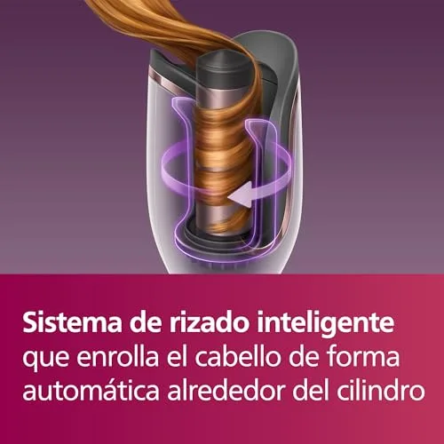 PHILIPS ▫️ Modelador de Cabelo Automático, com tecnologia Moisture Protect, iões, placas cerâmicas com queratina, 27 opções de ondulação, BHB878/00, Branco 3
