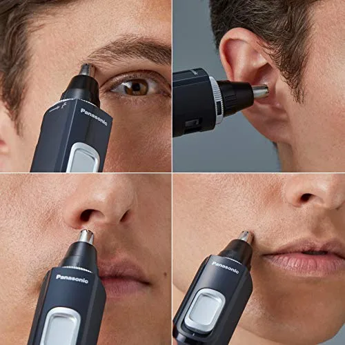 Panasonic ▫️ ER-GN300-K503 Aparador de pelos do nariz para homem, máquina de barbear elétrica premium, aparador para pelos do nariz, orelhas e sobrancelhas, resistente à água, funciona com bateria, preto 3