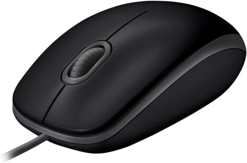 Logitech ▫️ Rato B110 com cabo USB, silencioso, 2,4 GHz com nano-recetor, rastreio ótico de 1000 dpi, 18 meses de autonomia da bateria, 3 botões, ambidestro, PC/Mac/Notebook - Preto
