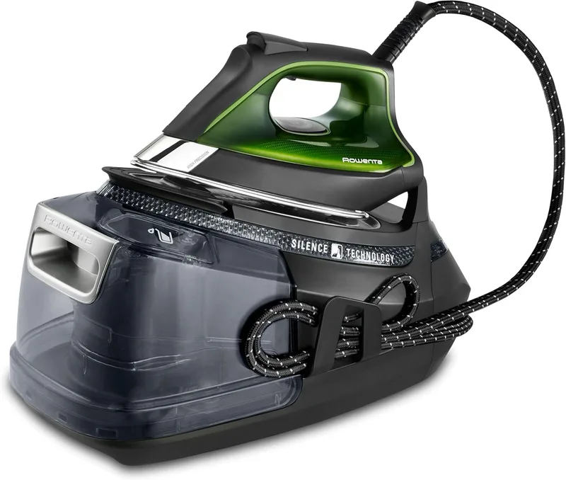 Rowenta ▫️ Silence Steam Pro - Centro de engomar, autonomia ilimitada, 8 bar, débito de vapor 600 g/min, placa de micro-vapor, função ECO e depósito de calcário, 1,3 litros, preto e cinzento, DG9248