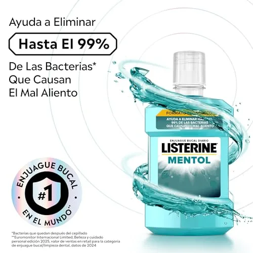 Listerine ▫️ Mentol - Elixir Bucal com Flúor, 1 L, 2 unidades 2