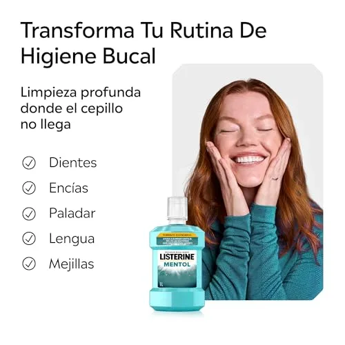 Listerine ▫️ Mentol - Elixir Bucal com Flúor, 1 L, 2 unidades 4