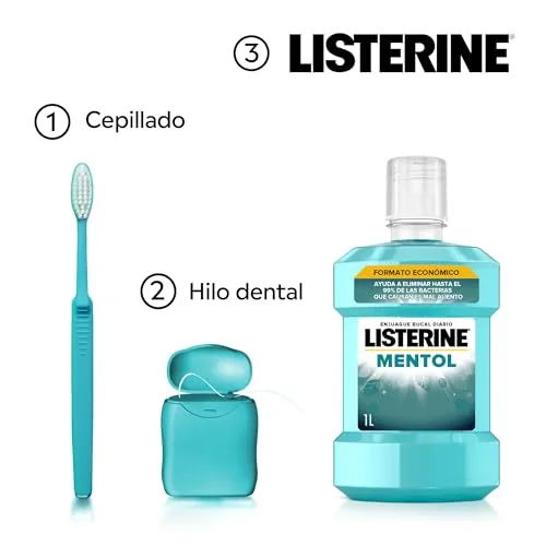 Listerine ▫️ Mentol - Elixir Bucal com Flúor, 1 L, 2 unidades 6