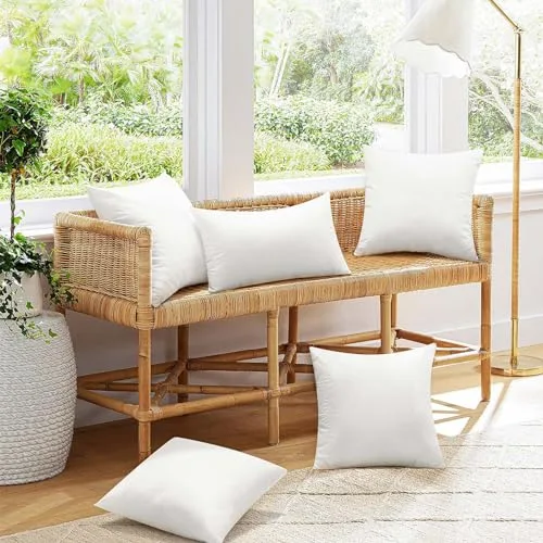 Ashler Home Deco ▫️ Ashler - Conjunto de 4 enchimentos para almofadas de exterior, 18 x 18 polegadas, fabricados nos Estados Unidos, almofadas decorativas de Natal, enchimentos hipoalergénicos 7