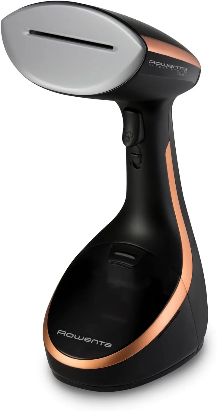 Rowenta ▫️ Access Steam Care - Escova a vapor 1600 W, depósito de 200 ml, elimina rugas, odores e desinfecta, aquecimento de 40 segundos, acessório para tecidos delicados e espessos, placa vertical, DR9100D1