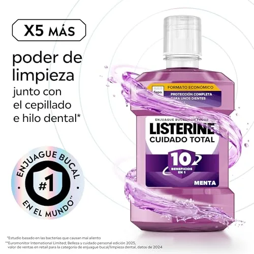 Listerine ▫️ Cuidado Total - Elixir Bucal com Flúor, 1 L, 2 unidades 3
