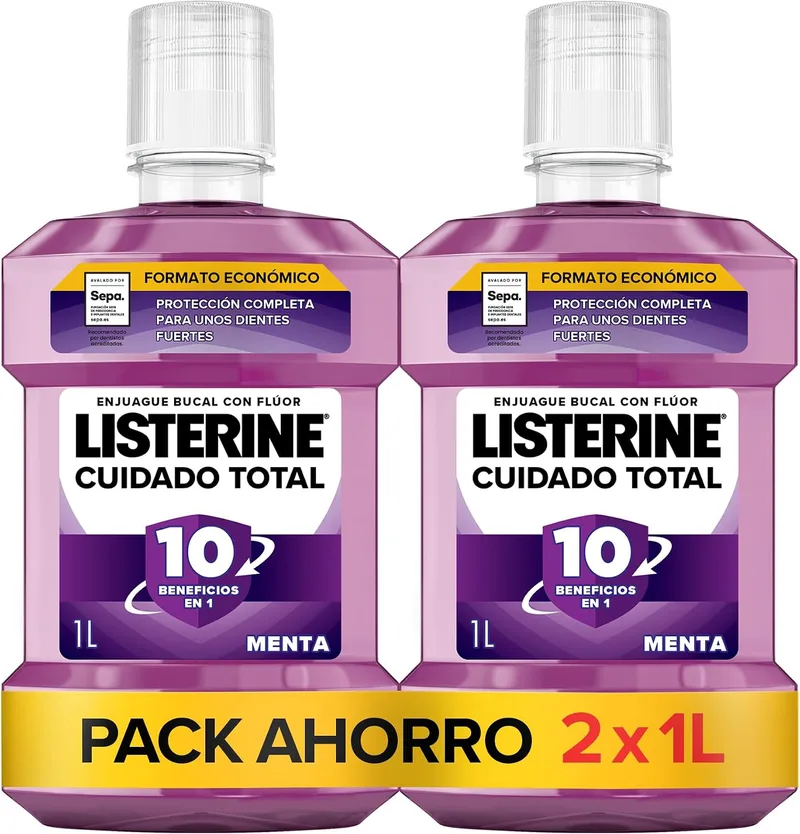 Listerine ▫️ Cuidado Total - Elixir Bucal com Flúor, 1 L, 2 unidades