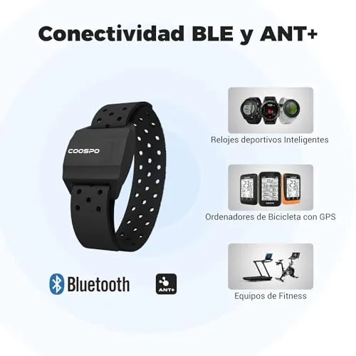 CooSpo ▫️ Pulseira com sensor ótico de frequência cardíaca, Bluetooth 4.0 e Ant+, compatível com iFit, Polar, Strava, Wahoo, Garmin e Peloton 6