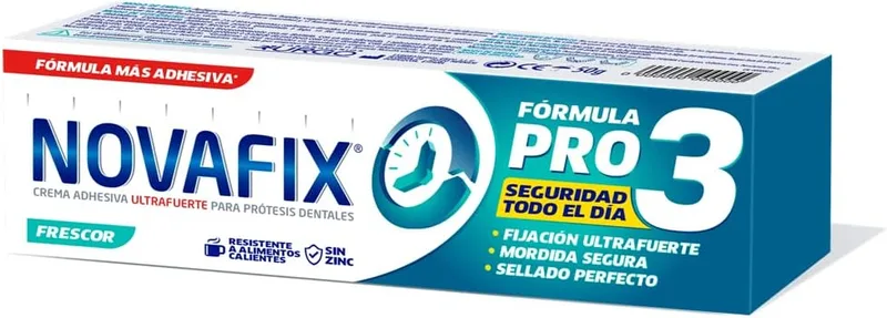Urgo ▫️ Novafix - Pro3 Frescor - Fixação ultraforte - Creme adesivo para dentaduras - 50 g