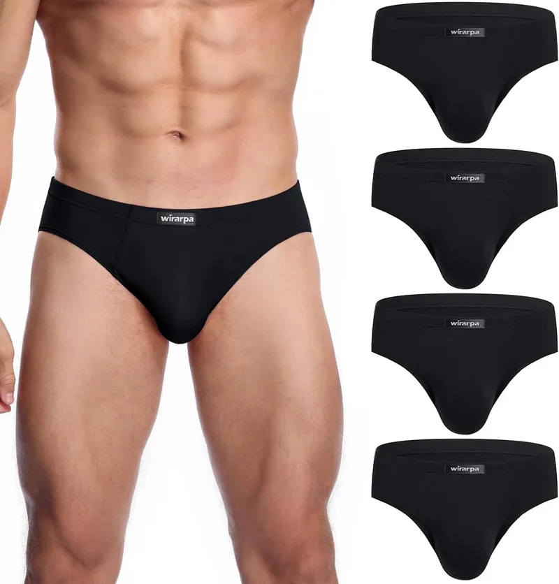 wirarpa ▫️ Slip Microfibra Cueca Modal Masculina Cueca Masculina Cueca Masculina 4-Pack
