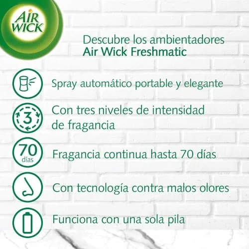 Air Wick ▫️ Freshmatic - Recargas para difusor automático em spray, essência para a casa com aroma a Nenuco - Azul, 250 ml (Embalagem de 6) 3