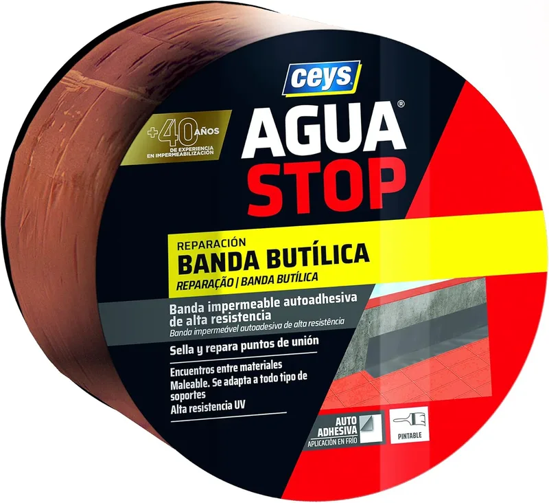 ceys ▫️ Agua Stop Fita Butílica Impermeável Autoadesiva para Telhas 10 cm x 10 m
