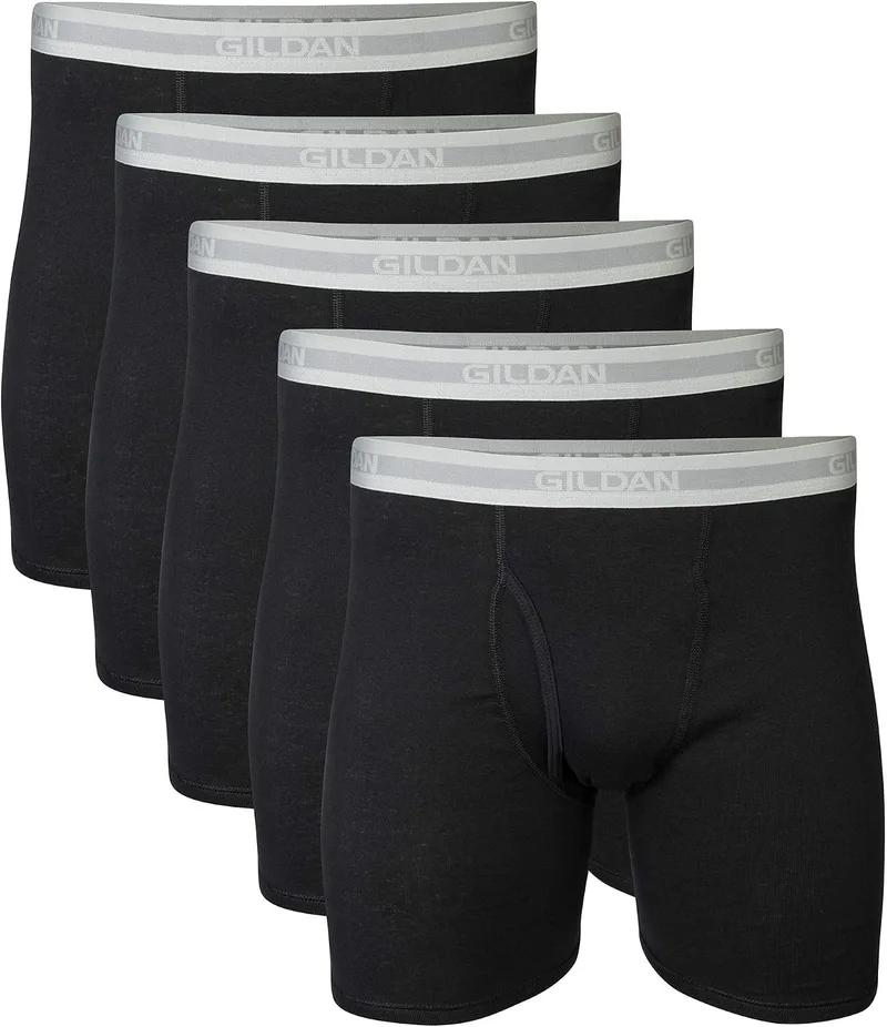 Gildan ▫️ Cuecas boxer embalagem múltipla de roupa interior masculina (embalagem de 5)
