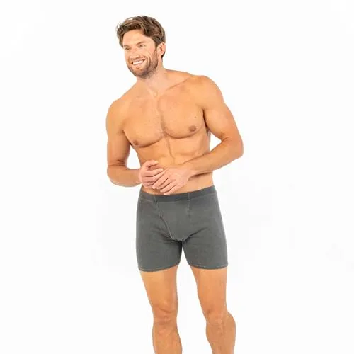 Gildan ▫️ Conjunto de cuecas boxer com cintura coberta - Roupa interior masculina (Conjunto de 5) 2