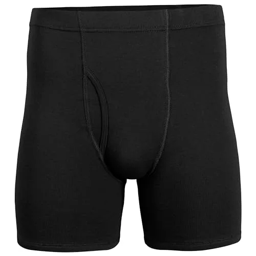 Gildan ▫️ Conjunto de cuecas boxer com cintura coberta - Roupa interior masculina (Conjunto de 5) 4