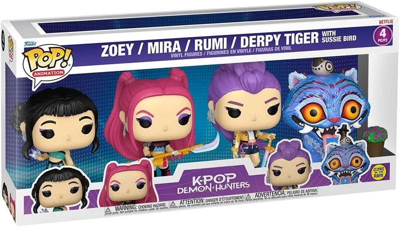 Funko ▫️ POP Animation: Netflix - KPOP Demon Hunters - Conjunto de 4 - Mira e outros