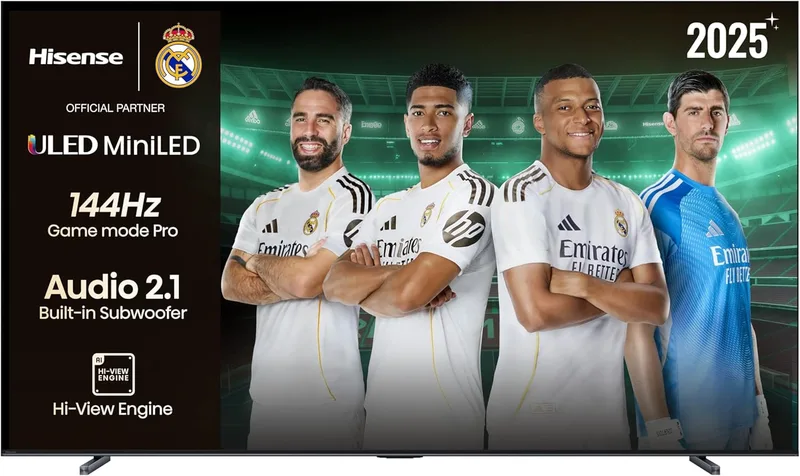 Hisense ▫️ 85U7Q - Mini LED Smart TV, cor de pontos quânticos, modo de jogo de 144 Hz, subwoofer incorporado, escurecimento local de matriz completa, Dolby Vision IQ e Dolby Atmos